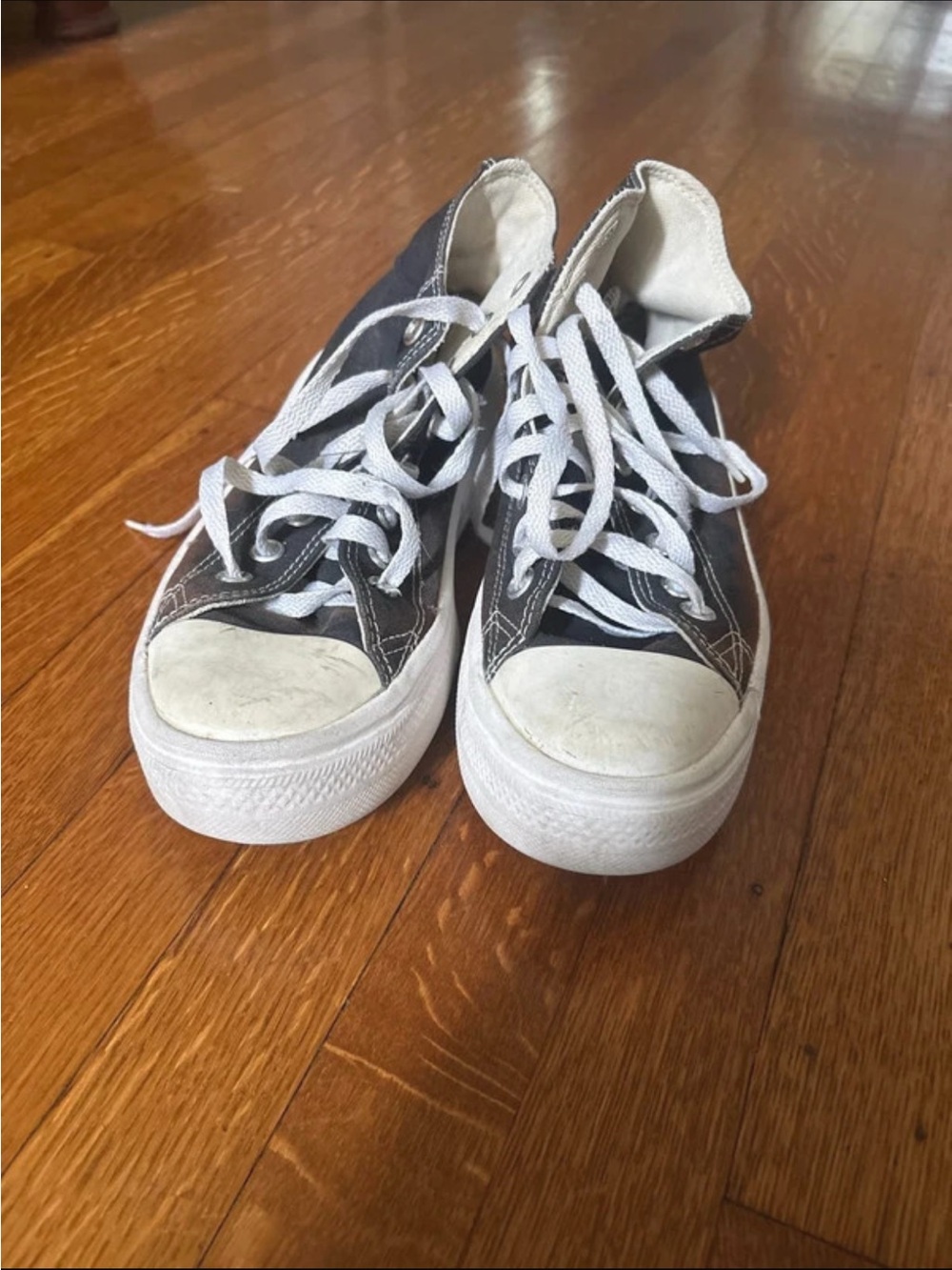 Women’s Black Canvas High-Top Sneakers with White Laces